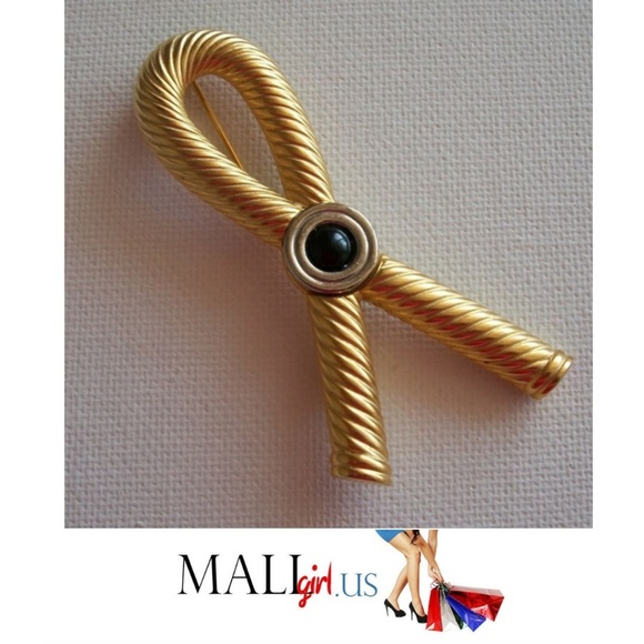 Vintage Jewelry - Vintage  Gold Tone  Ribbon Pin